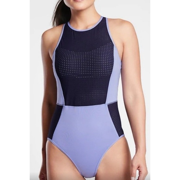 Athleta Cross Train One Piece Swimsuit Zip Back Swim Surf Beach Paddleboard L - Picture 11 of 14